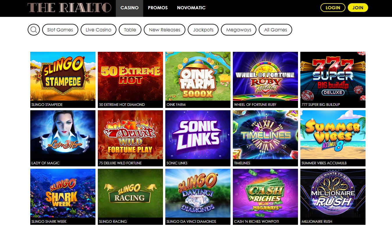 rialto casino games