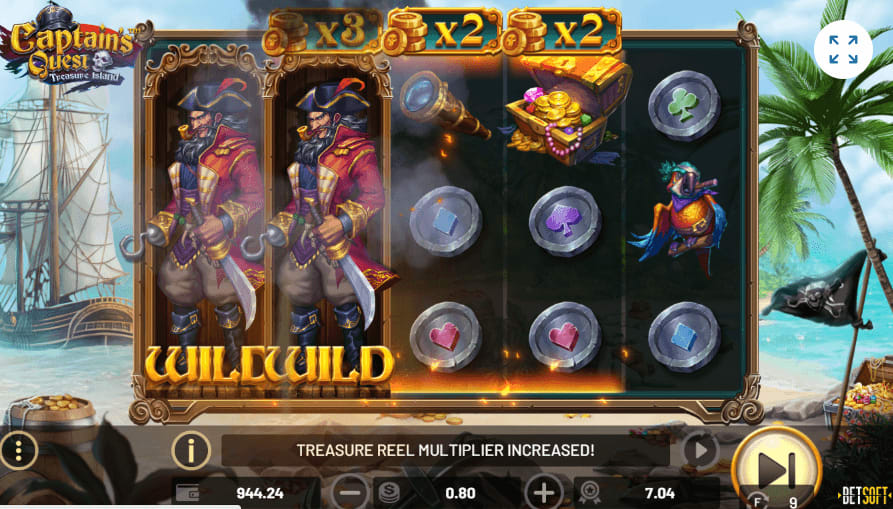 Capain's Quest: Treasure Island Slot Free Spins