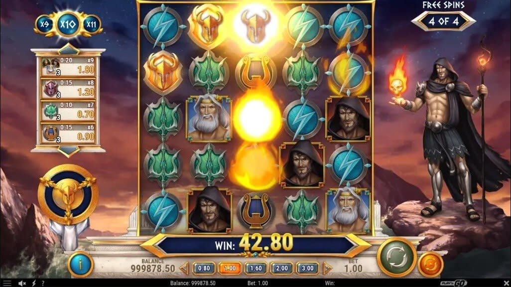 rise of olympus 100 slot free spins feature