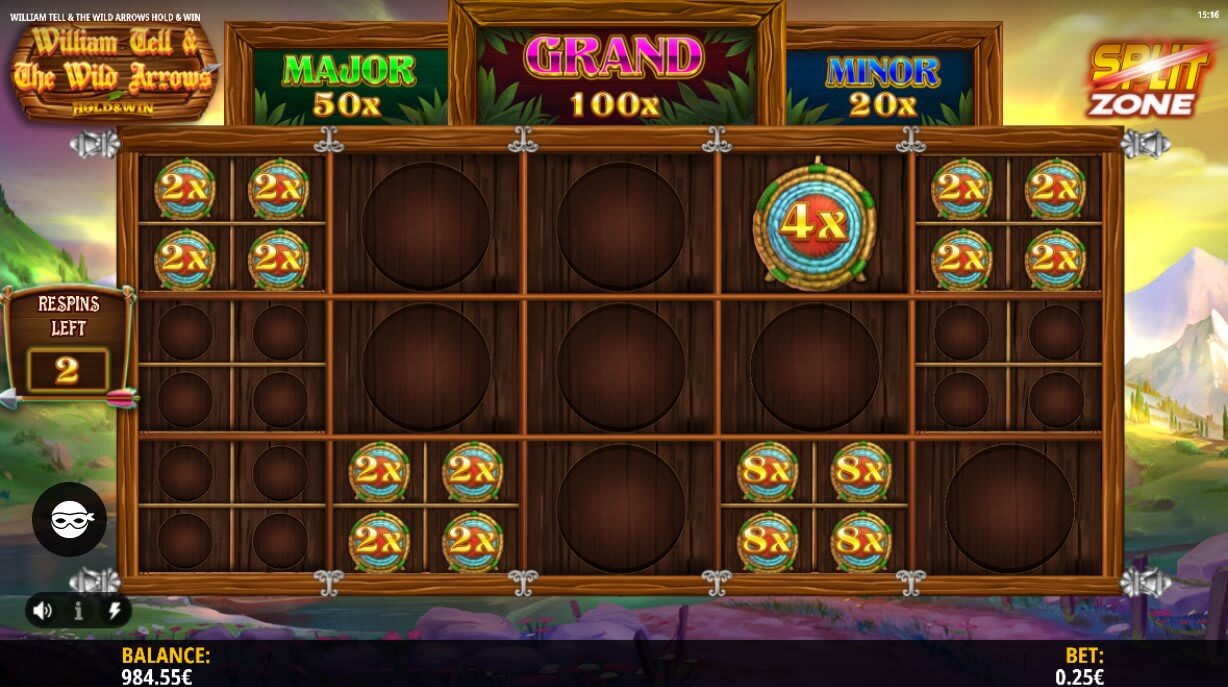 William Tell & the Wild Arrows Slot hold & win feature