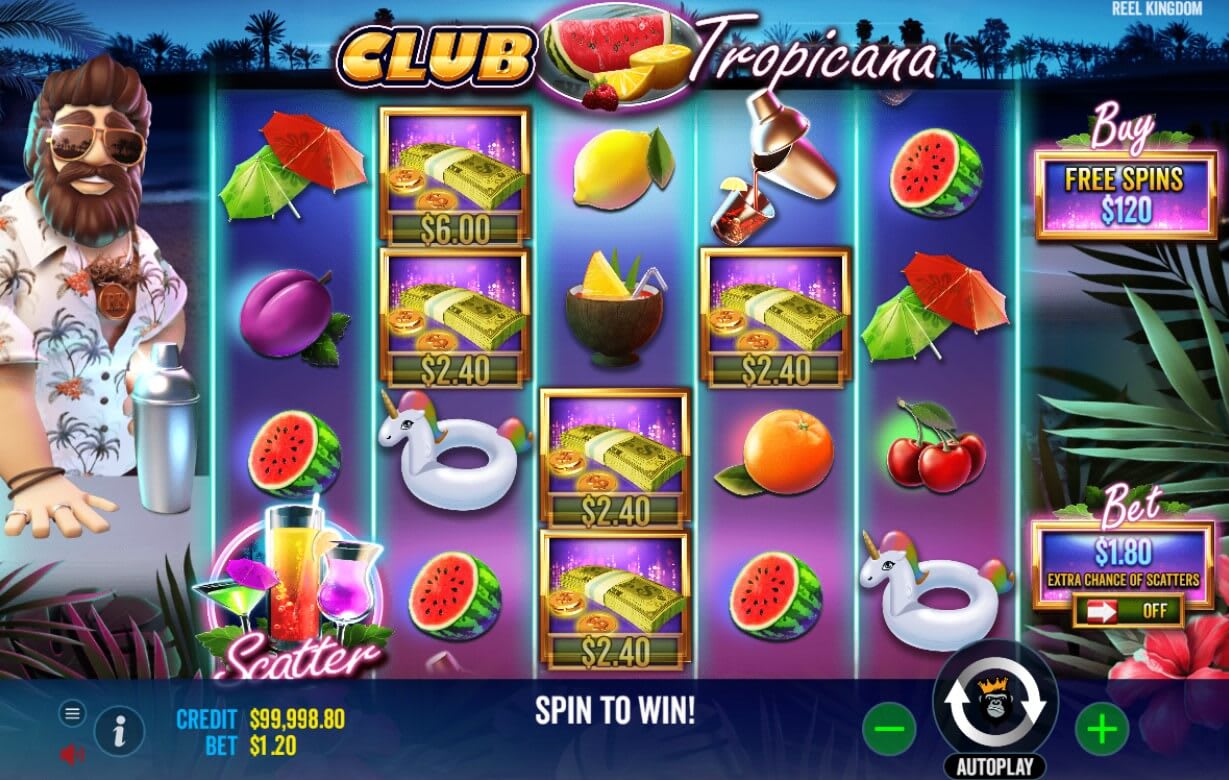 club tropicana slot