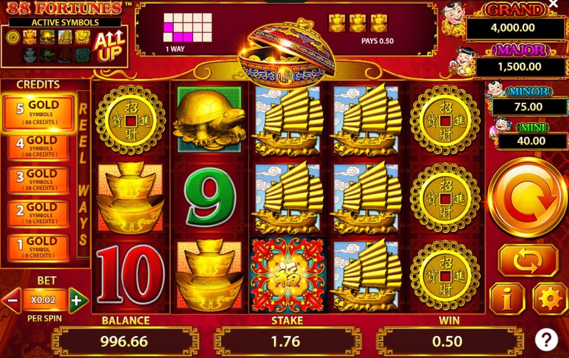 88 fortunes slot jackpots