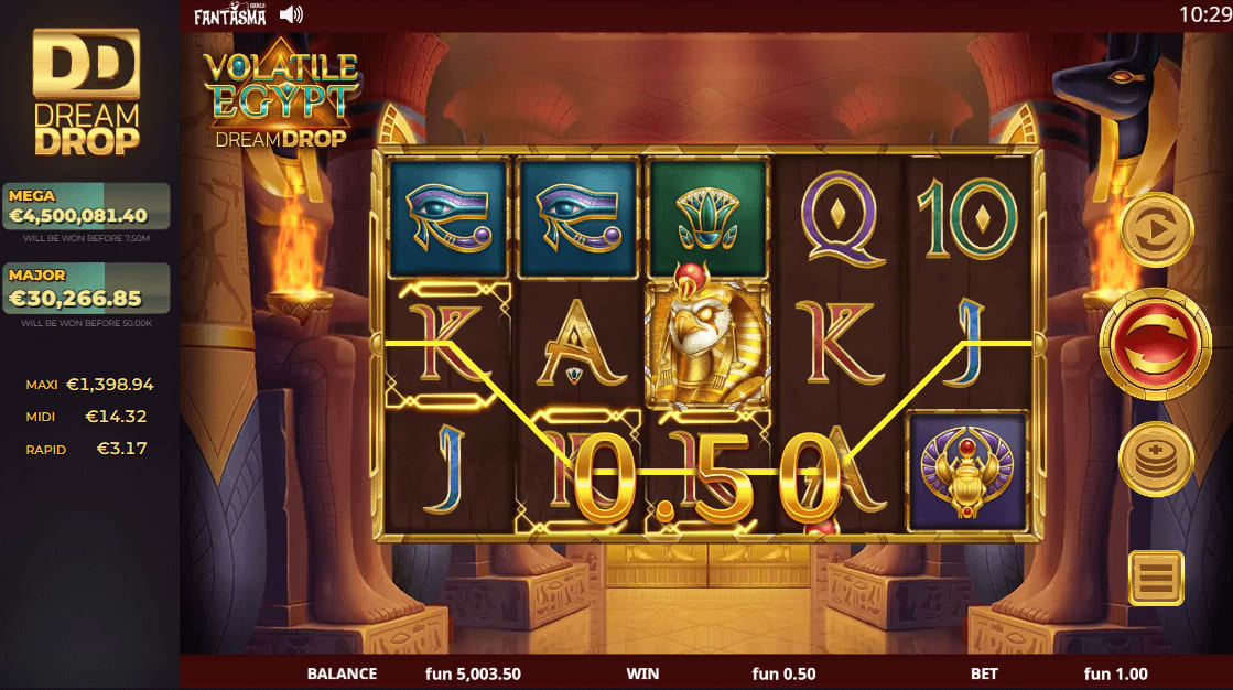 Volatile Egypt Dream Drop Slot Win