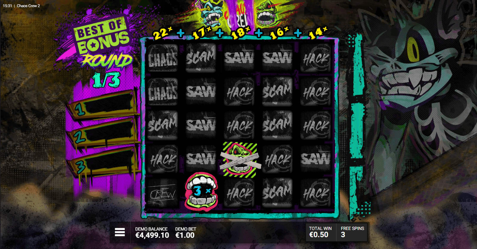 The Chaos Crew 2 slot machine by Hacksaw Gaming arrives exclusively on the  StarCasino