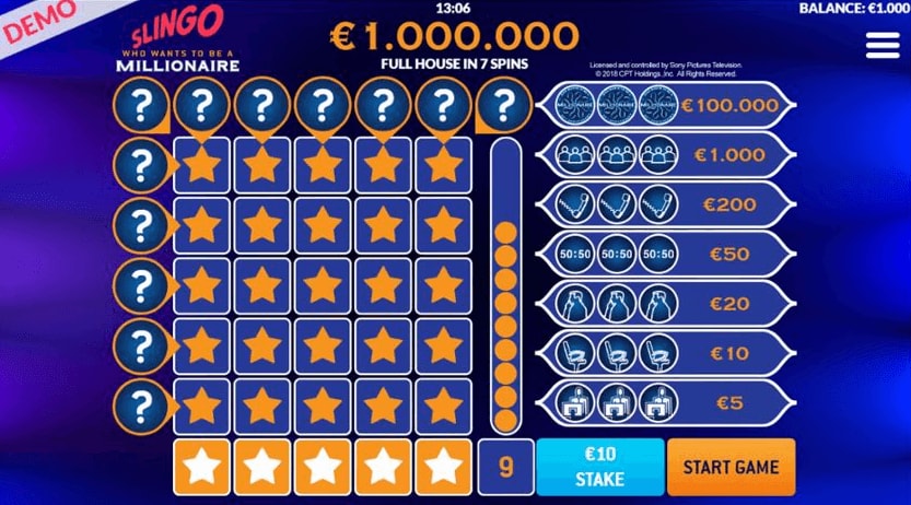 slingo who wants to be a millionaire slot