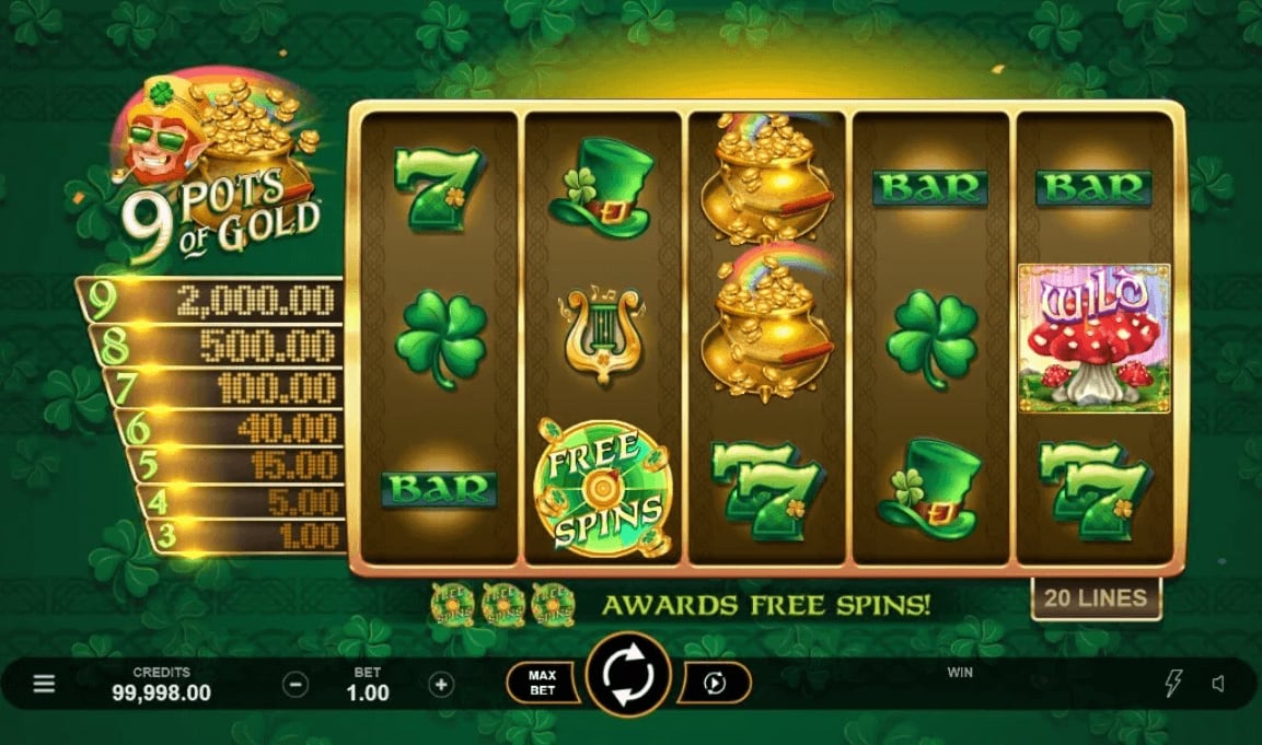 9 Pots Of Gold Online Slot Game