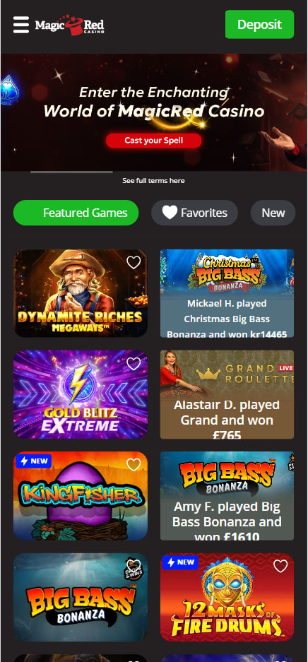 Magic Red mobile view