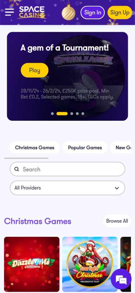 Space Casino Mobile App