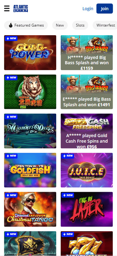 Atlantic Spins on mobile