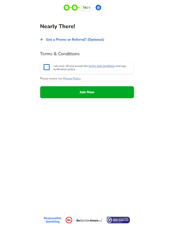 how to register at JackpotJoy - step three