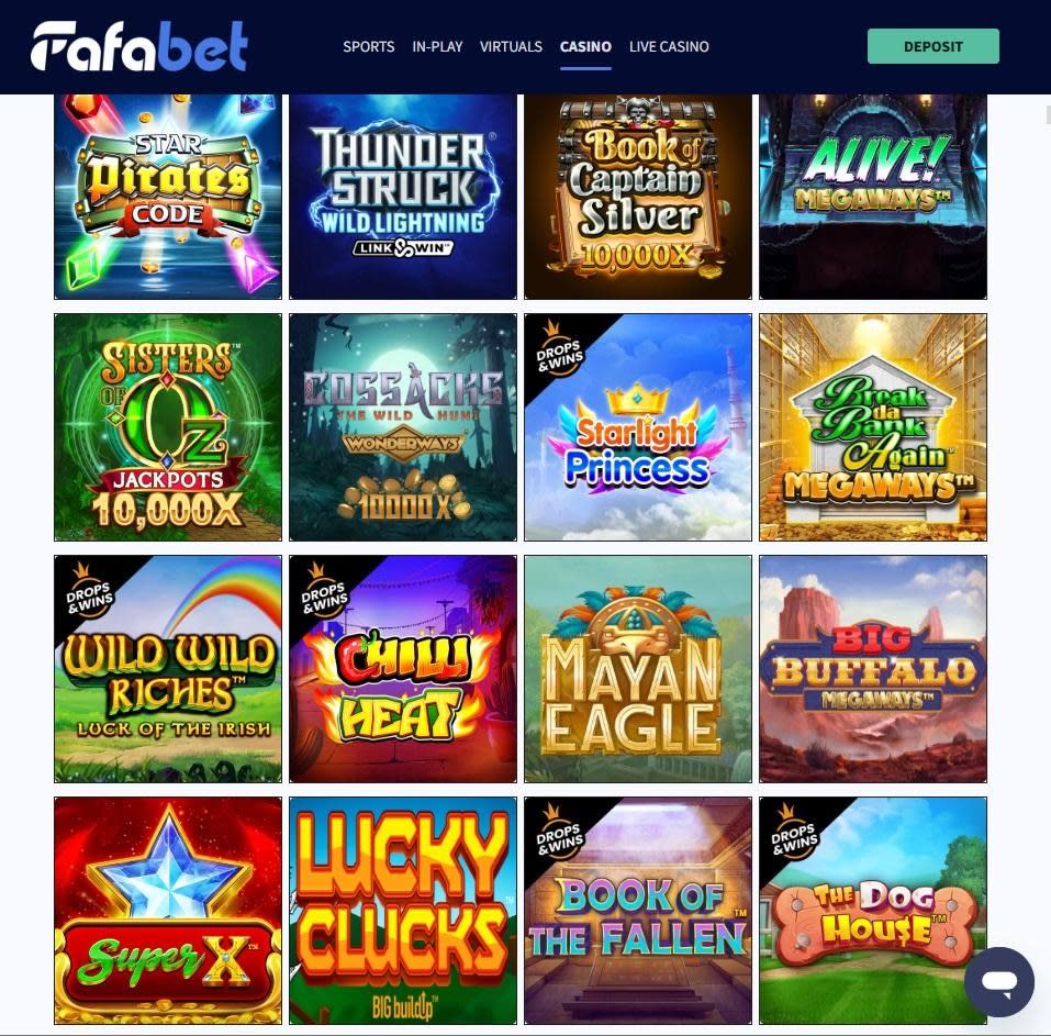 Fafabet slots library