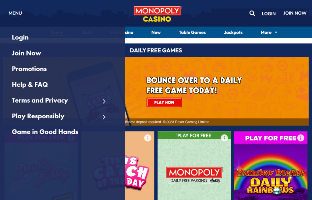 Monopoly Casino Navigation