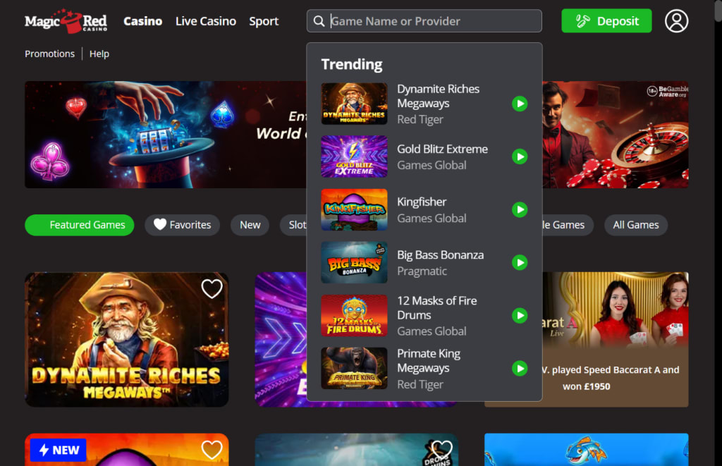 Magic Red navigation