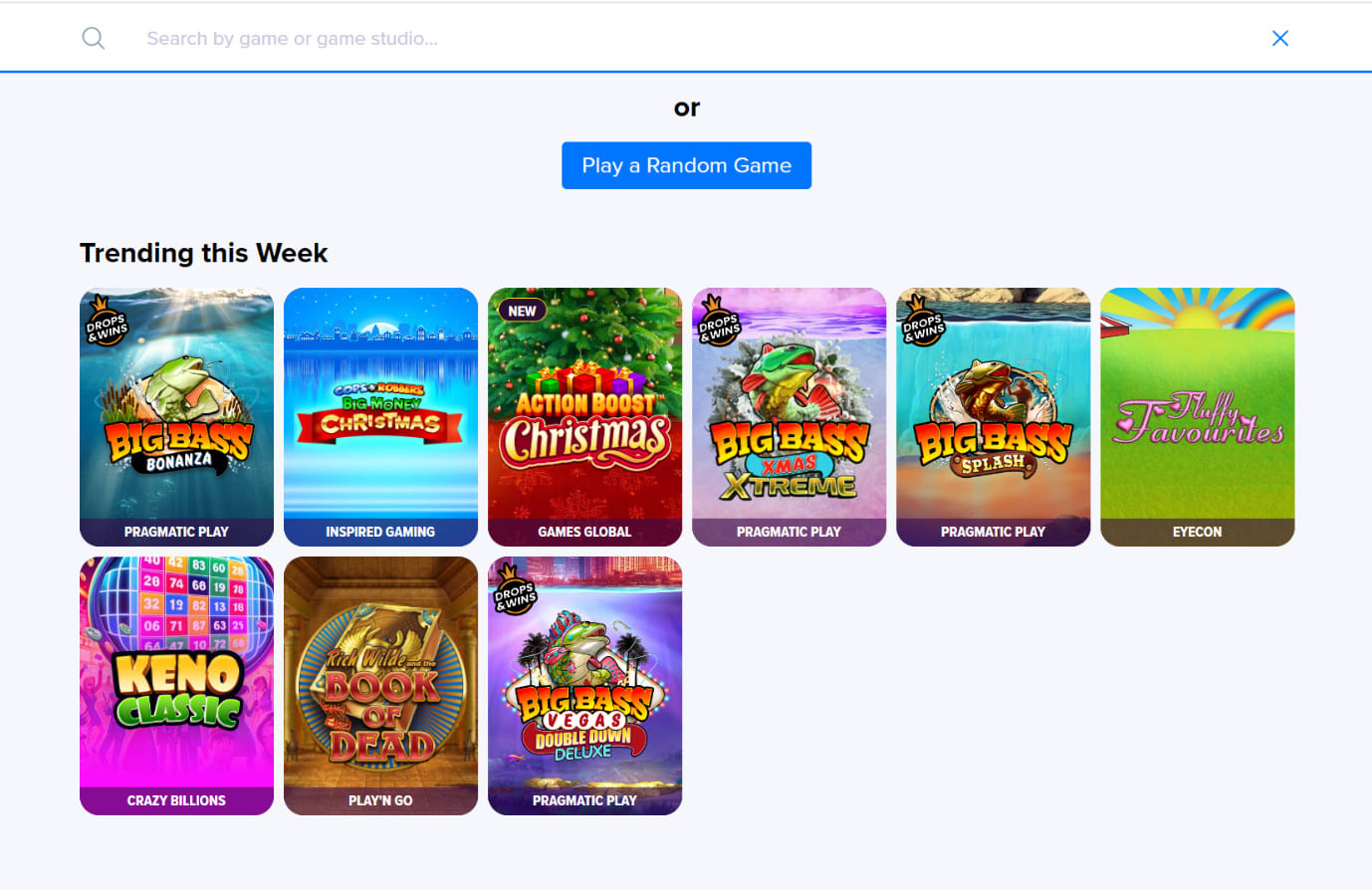 Lottogo's search function