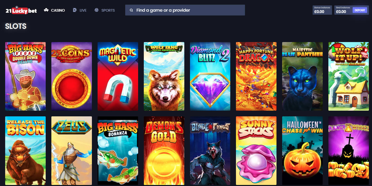 21LuckyBet slots library