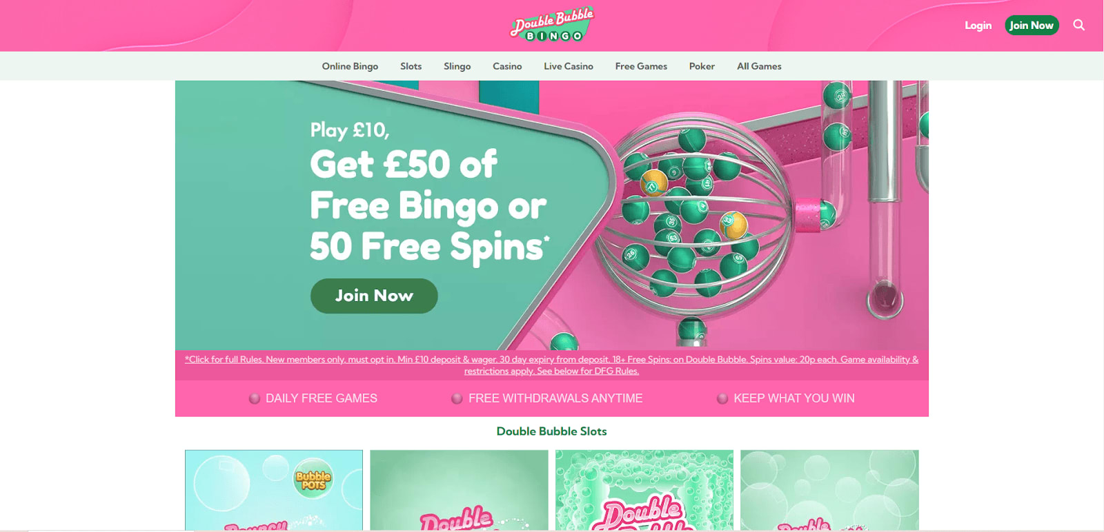 Double Bubble Bingo Welcome Offer