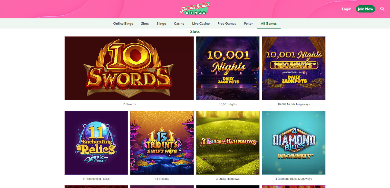 Double Bubble Bingo Navigation