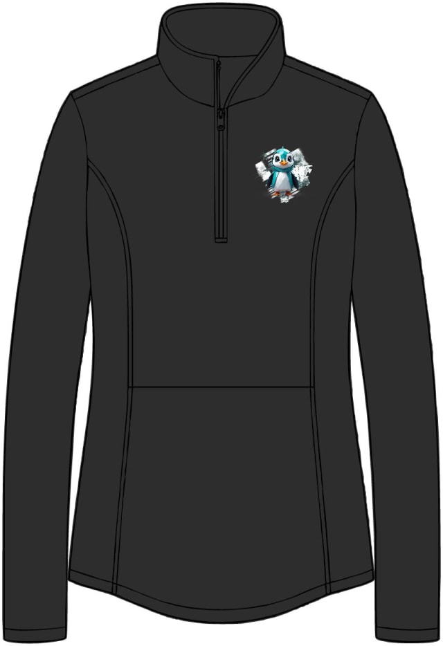 Origami Penguin Quarter-Zip Fleece — Embroidered Chest Design, Premium Winter Pullover | ORIGAMISTYLE