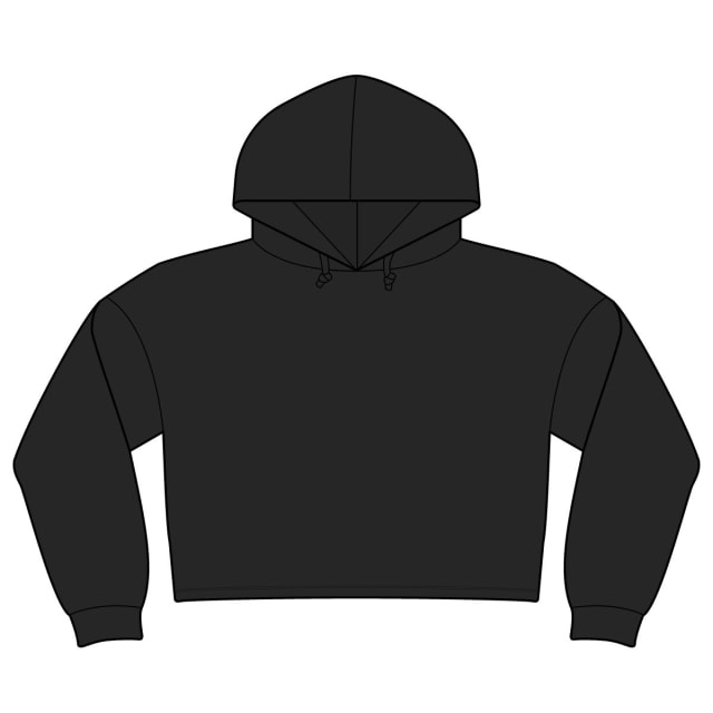 "Fancy" Braille Crop Hoodie — Subtle Dot Detail on Sleeve, Women's Midi Hooded Sweatshirt | Elysium