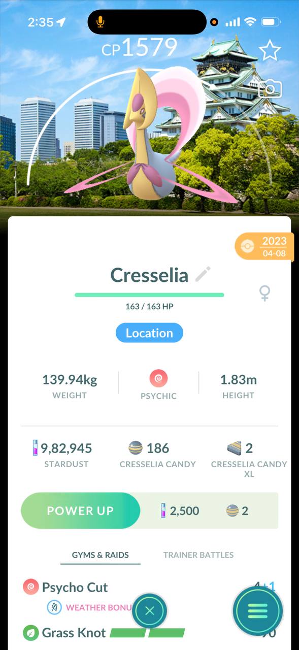 2023 Osaka BG Non Shiny Cresselia