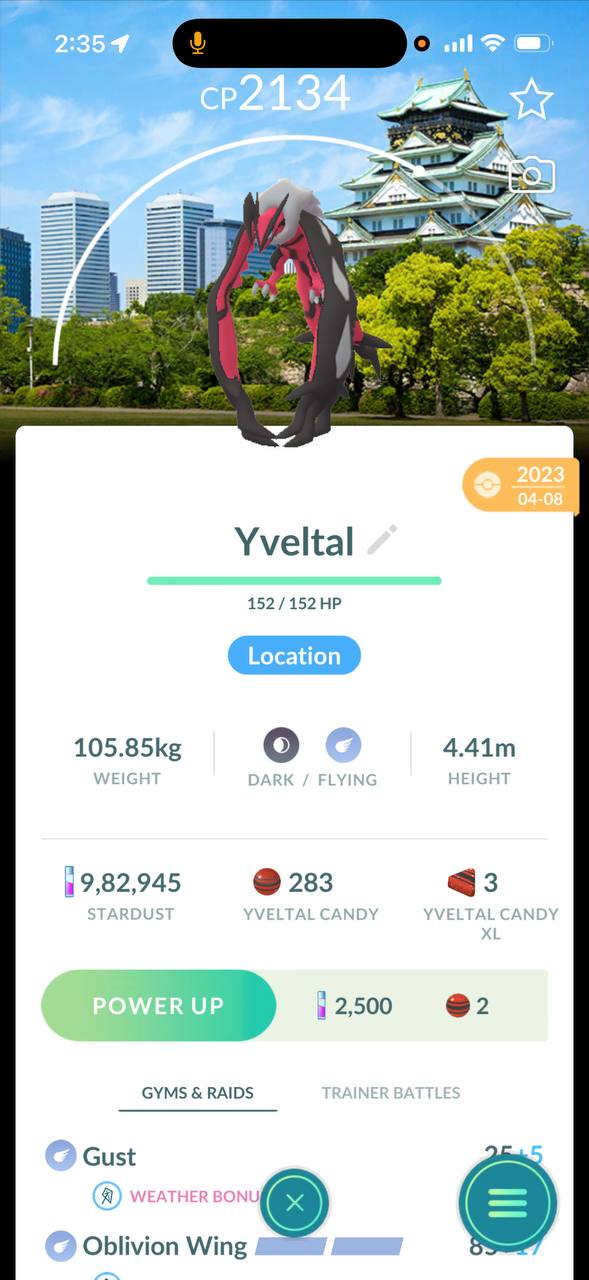 2023 Osaka BG Non Shiny Yvetal