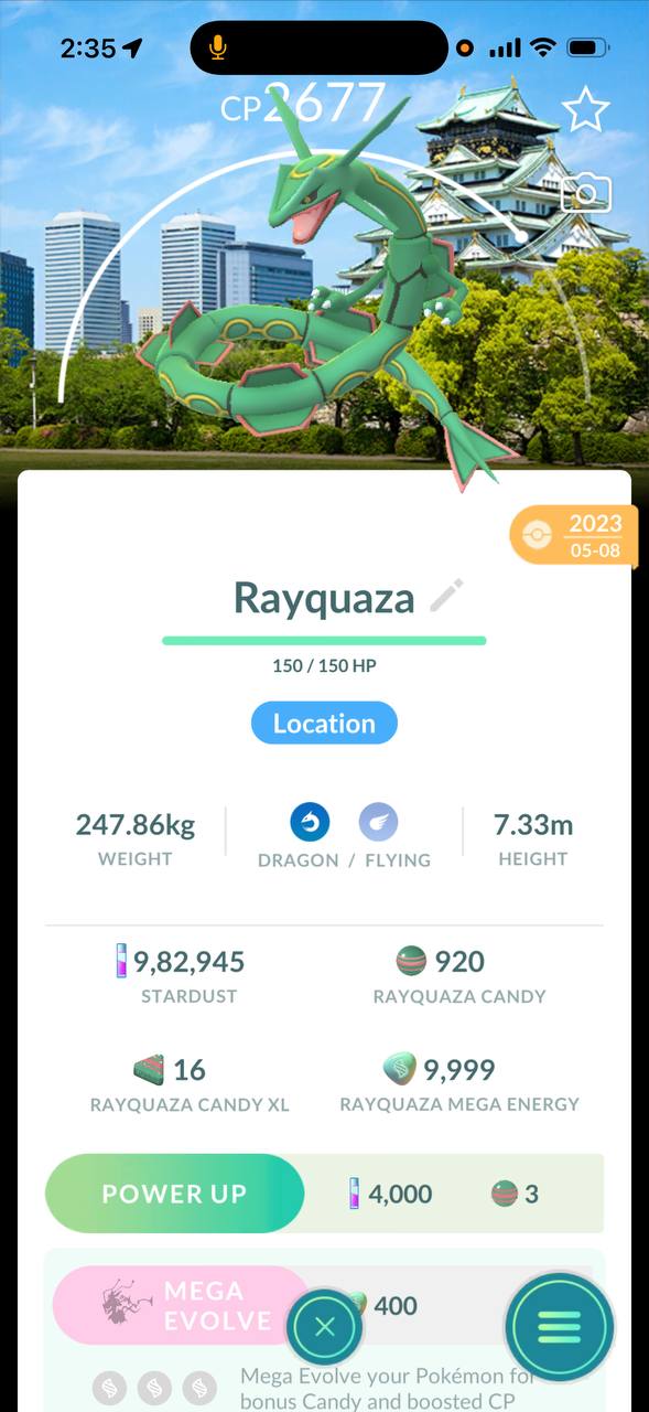 2023 Osaka BG Non Shiny Rayquaza