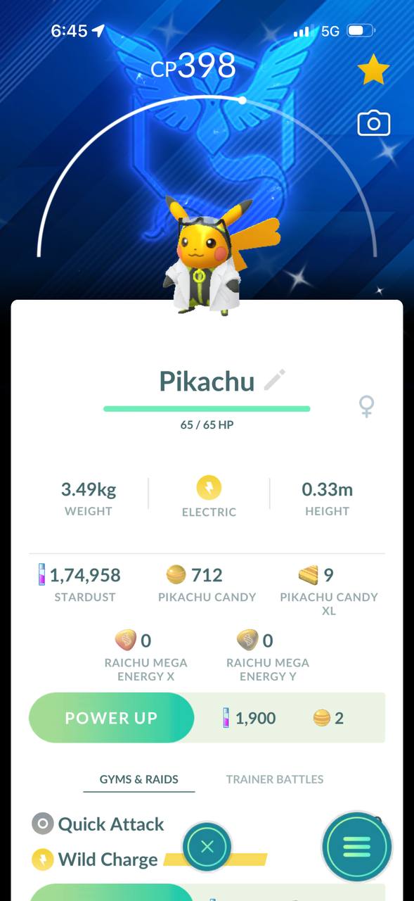 Shiny Willow Pikachu - Mystic BG
