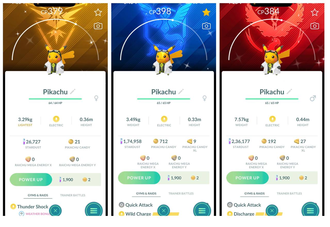 Shiny Willow Pikachu - Trio