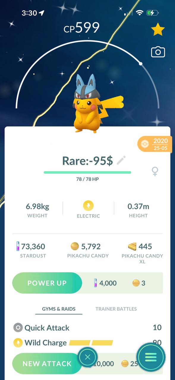 Shiny Lucario Hat Pikachu
