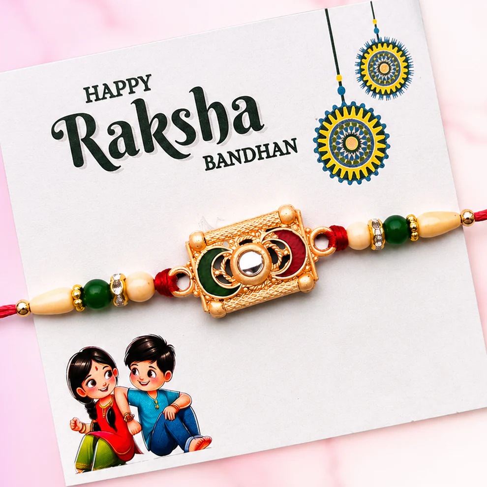Traditional Meenakari Rakhi – Vibrant festive sibling gift