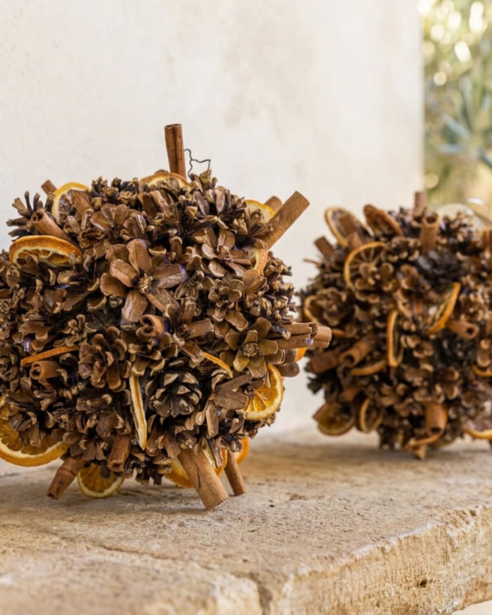 Cinnamon and Pine Cone Sphere