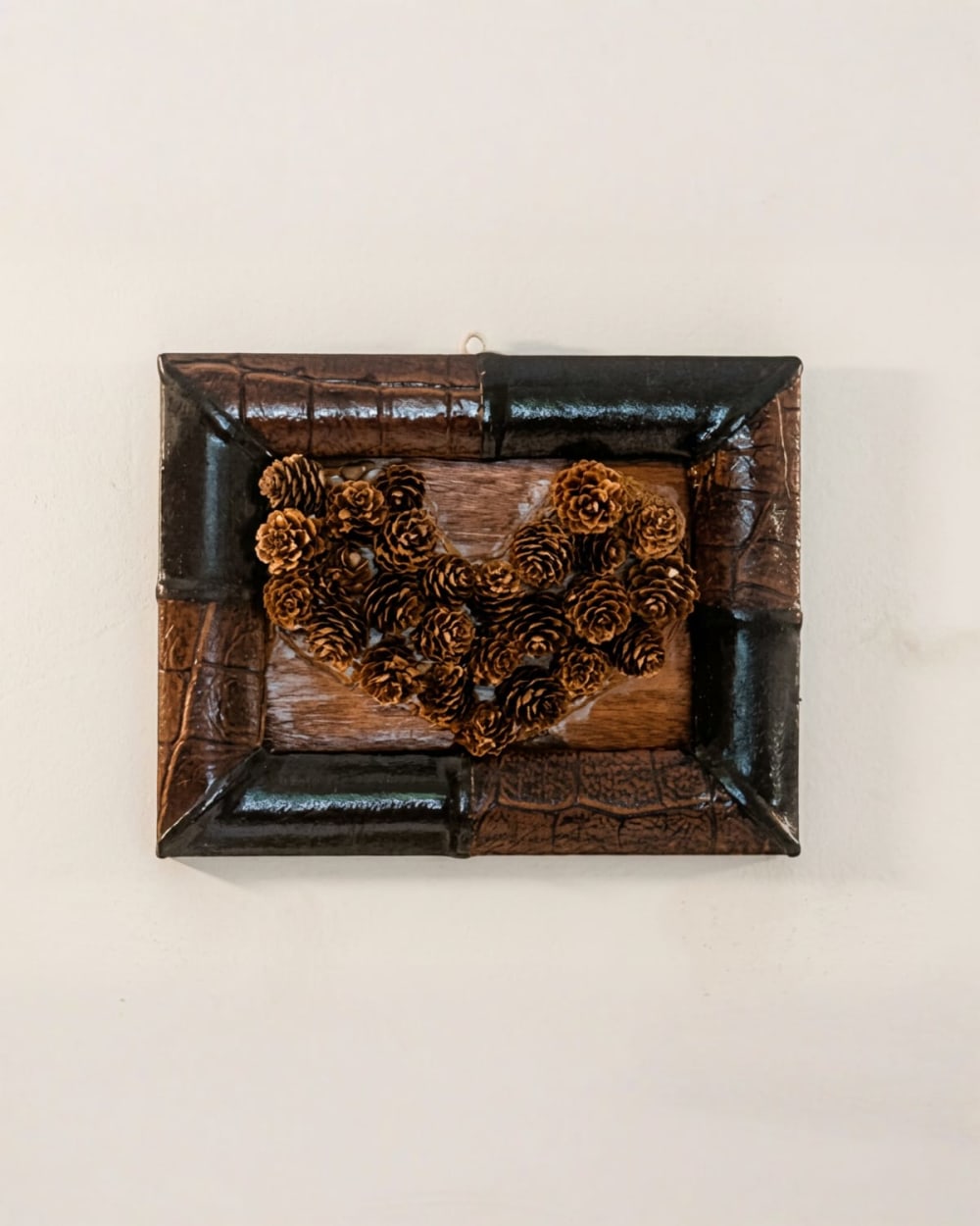 Framed Pinecone Heart