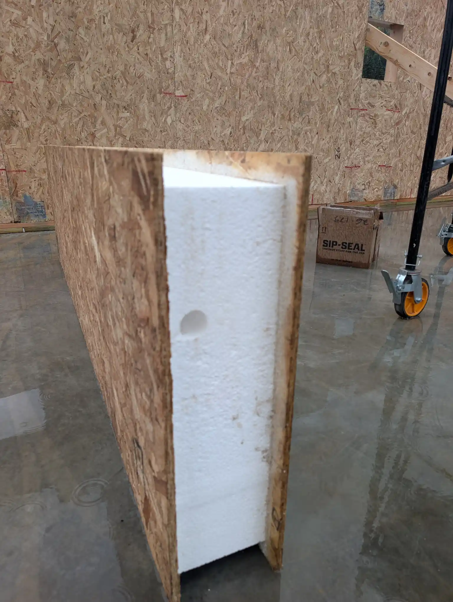 Cross section of a structural insulated panel