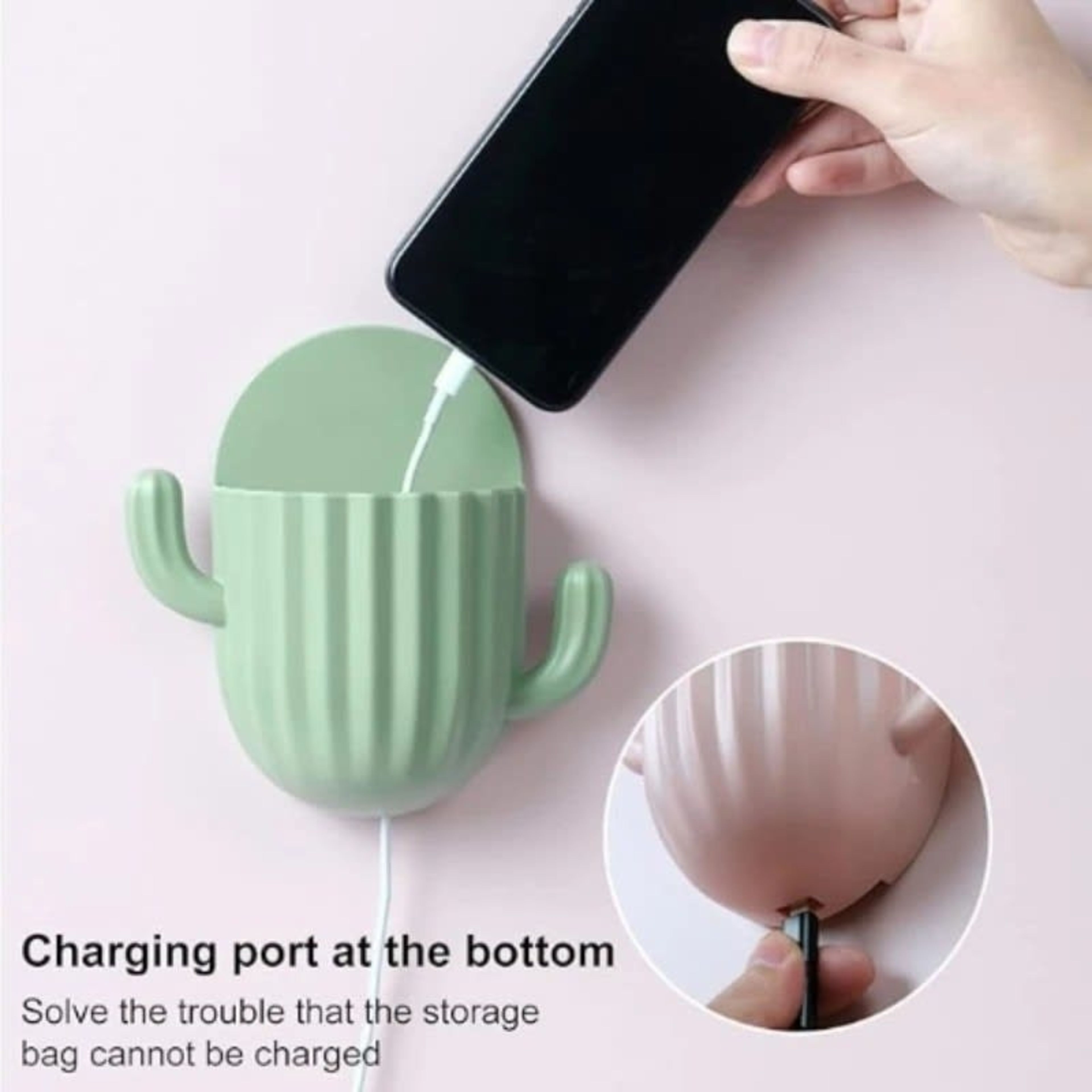 Self-Adhesive Toothbrush Holder Drain Shelf Cactus Storage Rack | ShwapnoMart - Image 3