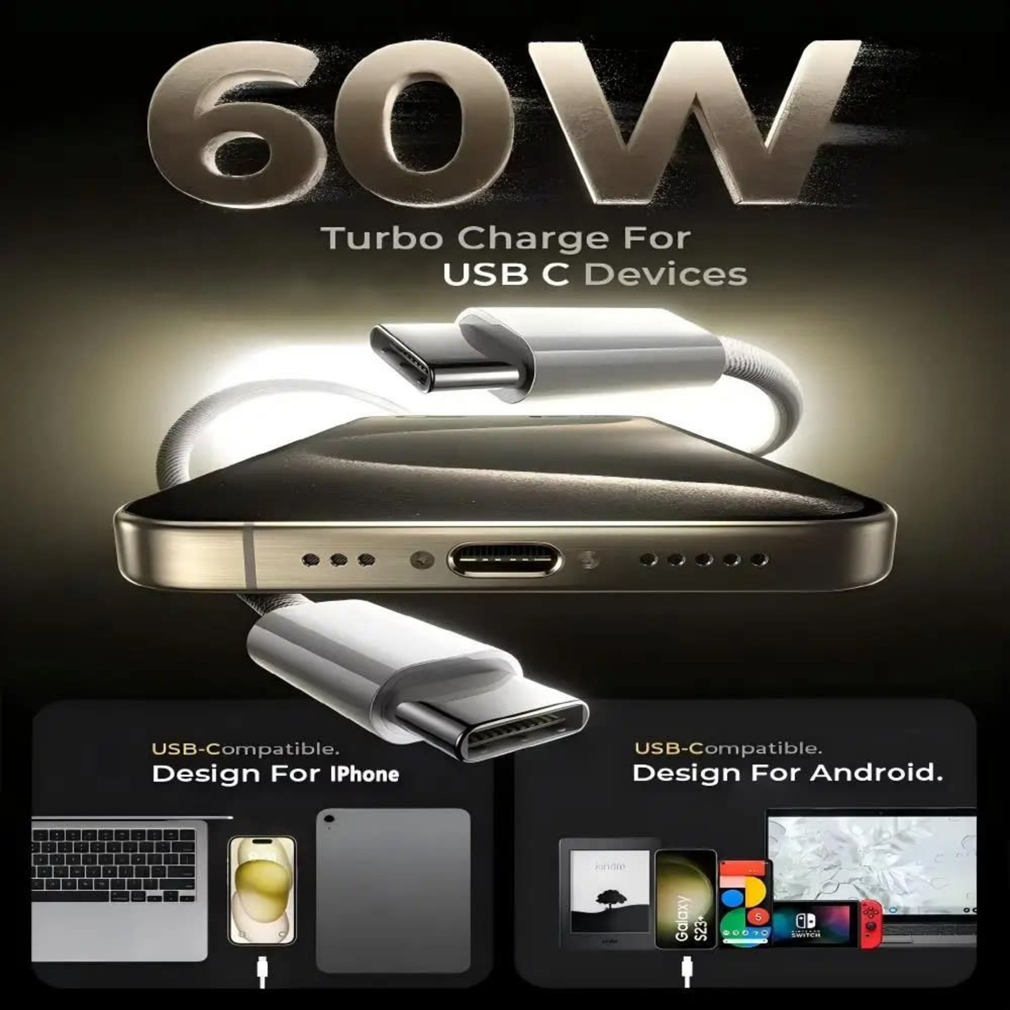 Type-C Fast Charging Cable for iPhone | shwapnomart - Image 2
