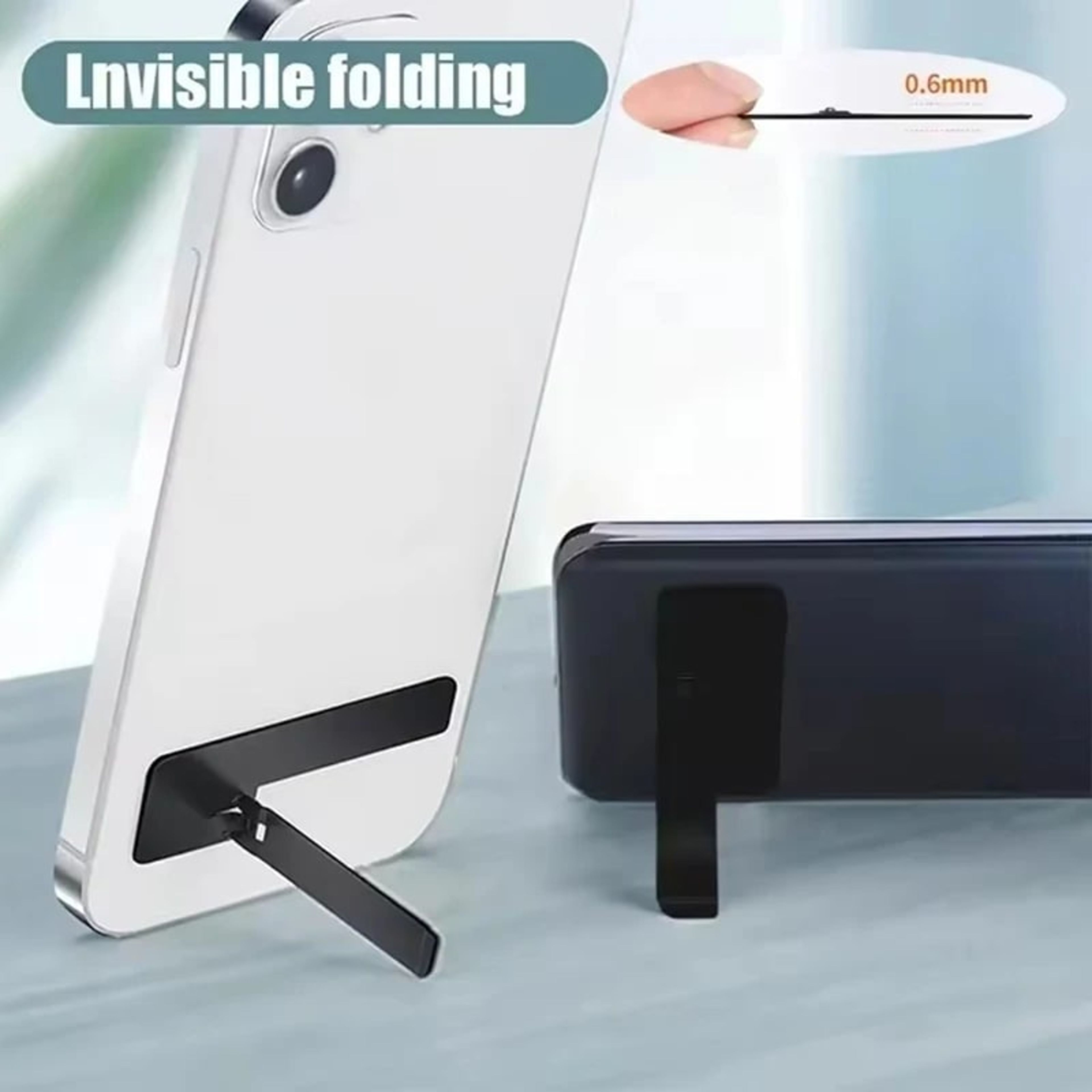 Ultra Thin Phone Kickstand 2PCS Foldable Metal Desktop Stand | shwapnomart - Image 2