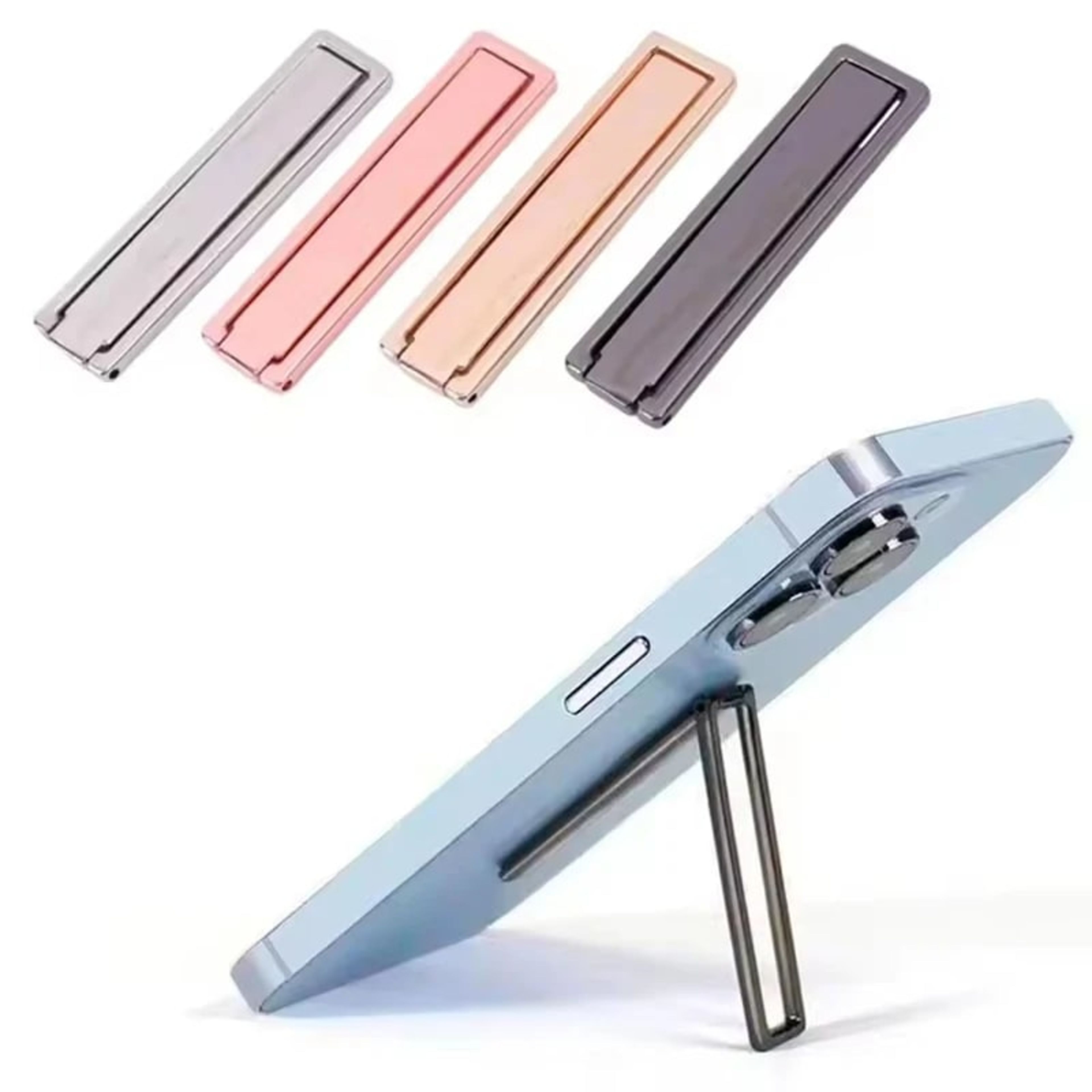 Ultra Thin Phone Kickstand 2PCS Foldable Metal Desktop Stand | shwapnomart - Image 3