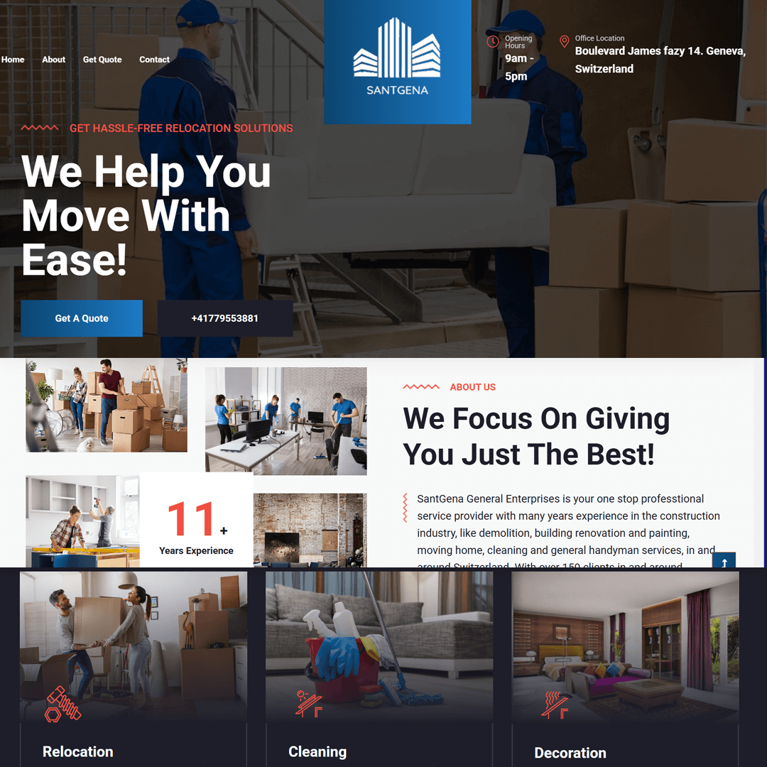 Santgena Logistics website screenshot