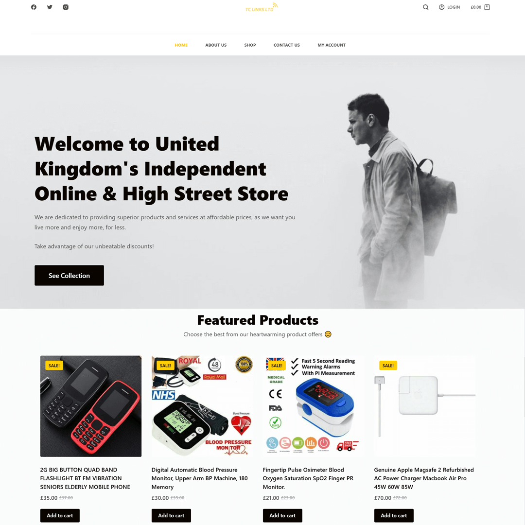 TC Links Limited website screenshot