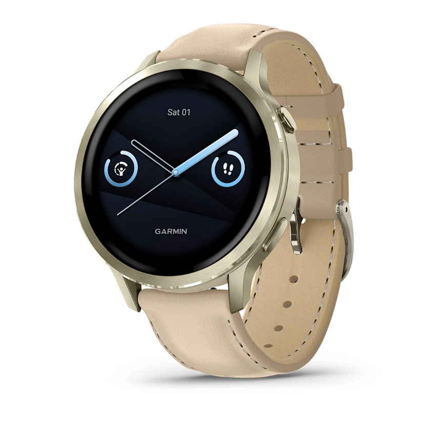 Умные часы Garmin Venu 4 - 41мм Lunar Gold with Bone Silicone Band and Light Sand Leather Band