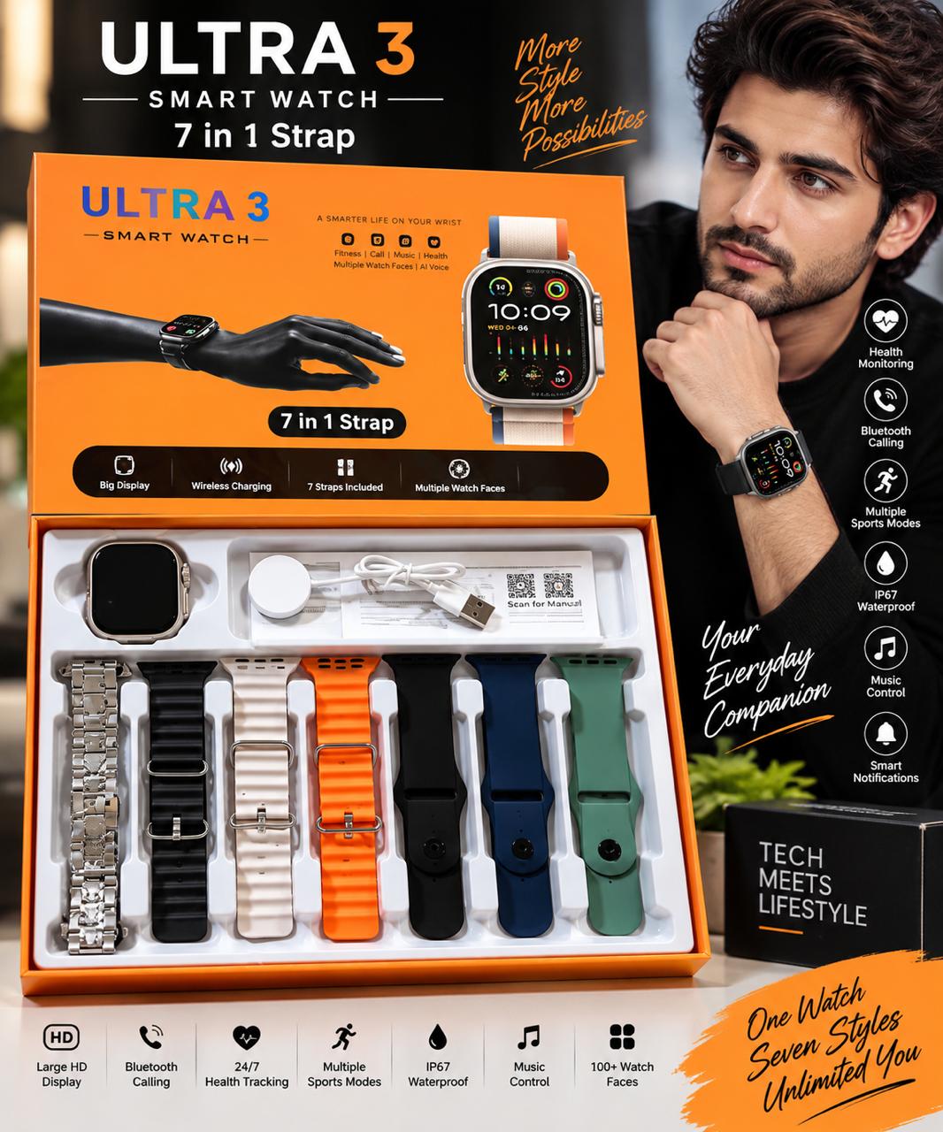 Smart Watch Ultra 3 7+1 Strap