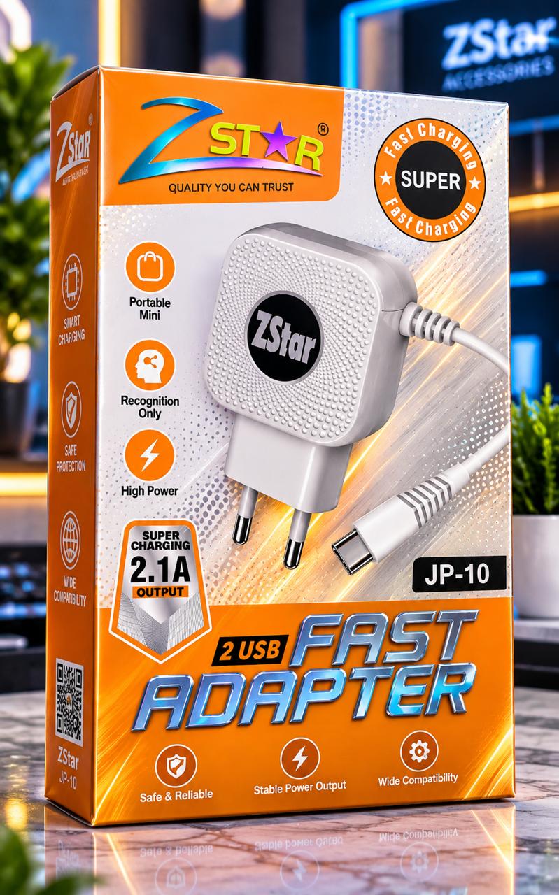 Z Star Fast Adapter 2.Usb Super Charging 2.1A JP-10