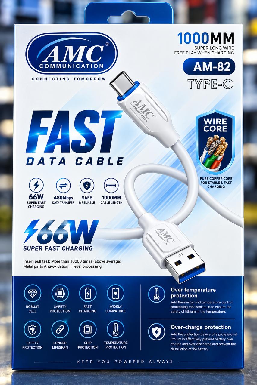 AMC 66W Super Fast Charging Type-C Data Cable (Model AM-82)
