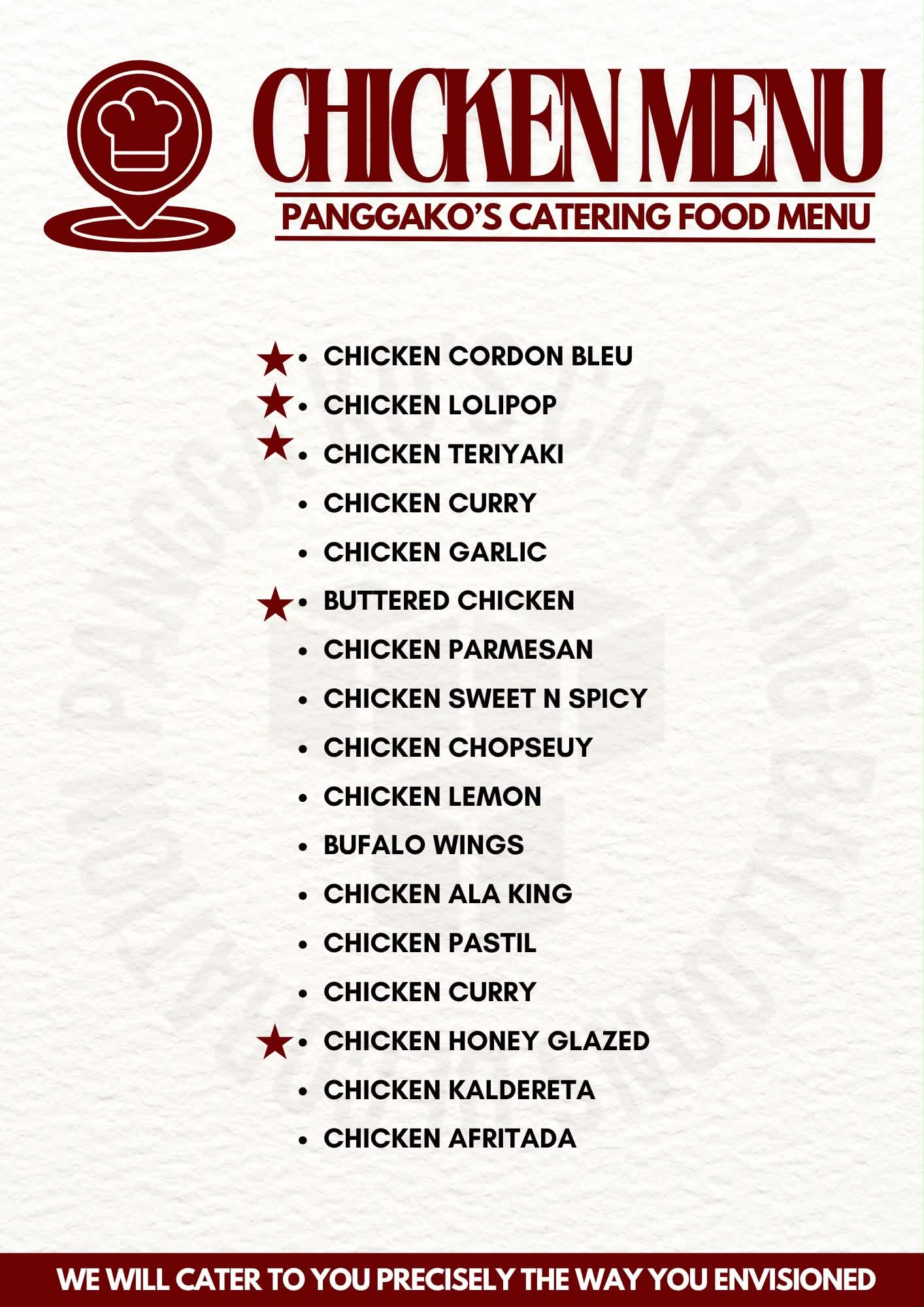 Chicken Menu