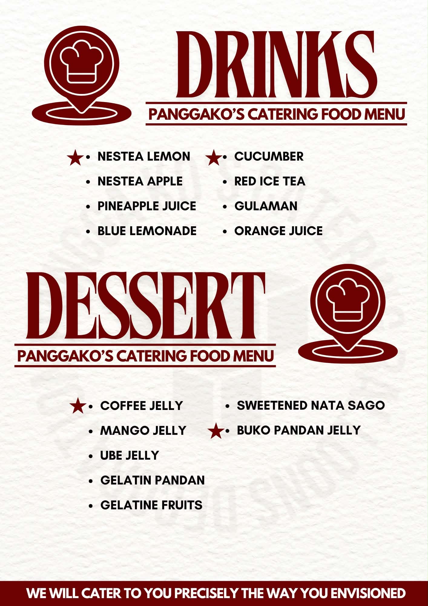 Drinks & Dessert Menu