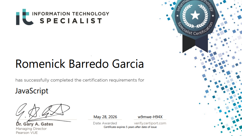 Information Technology Specialist in JavaScript