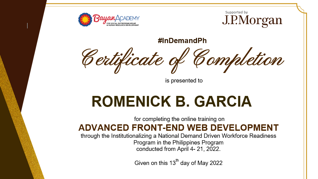ADVANCED FRONT-END WEB DEVELOPMENT