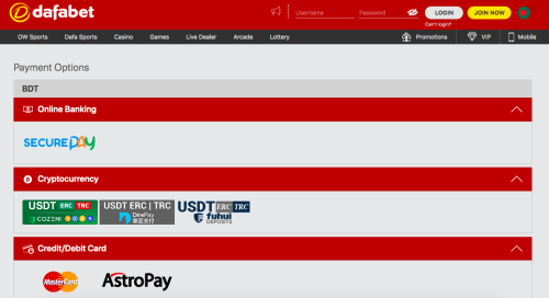 Dafabet Astropay Payment