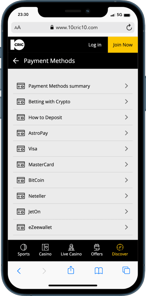 MLC Betting Payment Methods