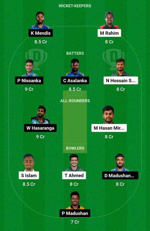 BAN vs SL Dream11 Prediction - OCB Team Prediction